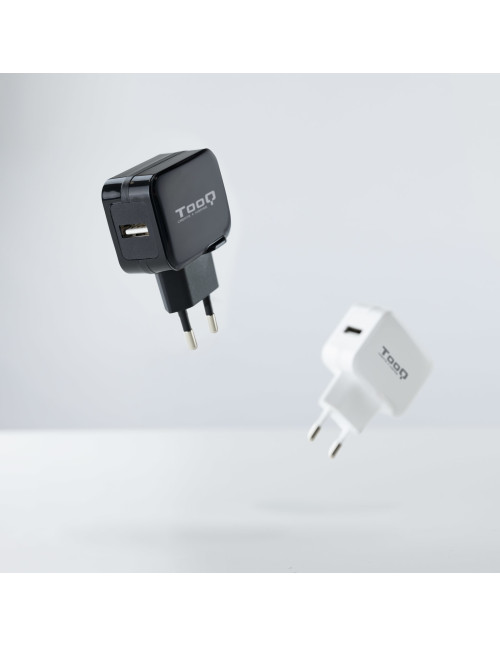 Cargador pared tooq usb 12w negro