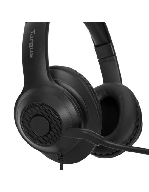Auriculares stereo targus alambrico negro usb