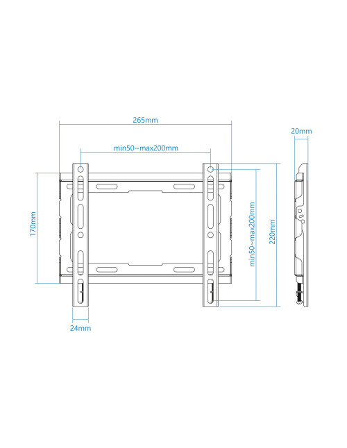 Soporte pared tv television monitor tooq