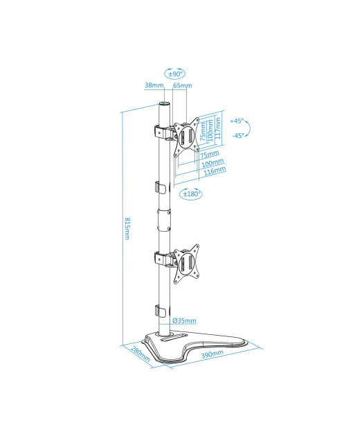 Soporte monitor mesa vertical tooq db1703tnv - b