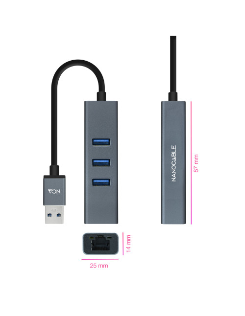 Hub nanocable 4 en 1 usb