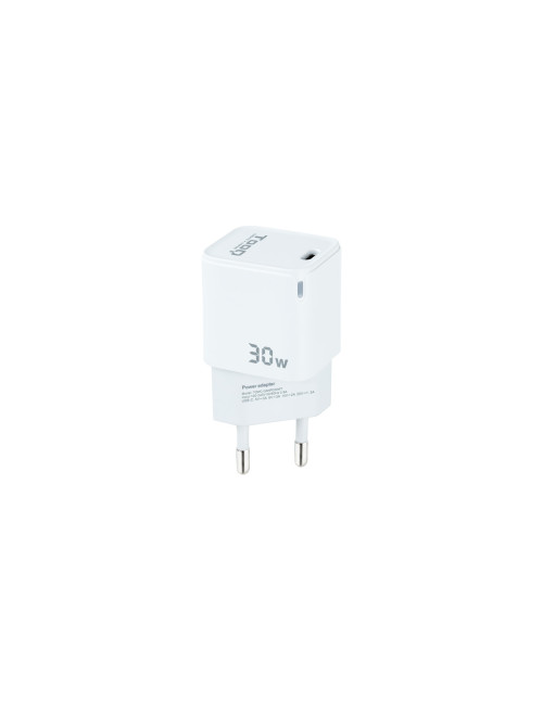Cargador pared tooq usb - c blanco 30w