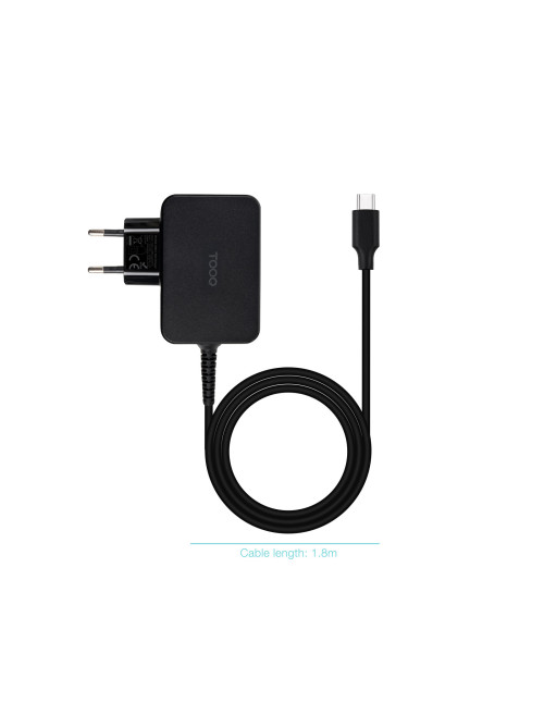 Cargador pared tooq tqlc - usbcgan45pd 45w gan