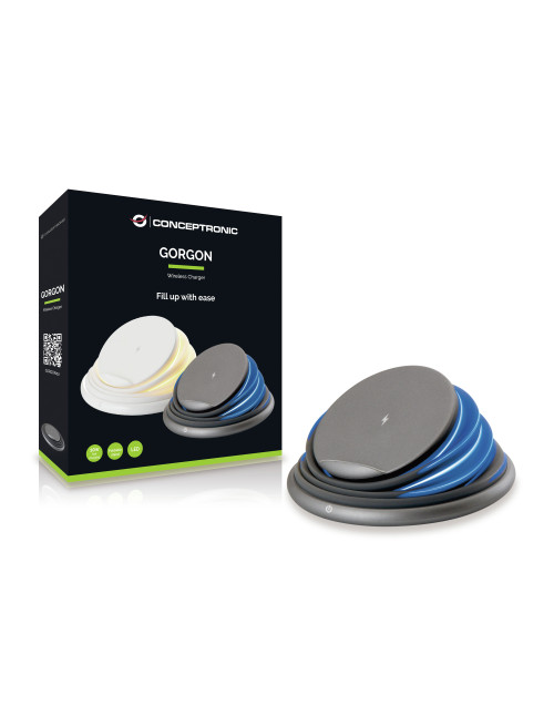 Cargador inalambrico conceptronic gorgon02g qi 10w