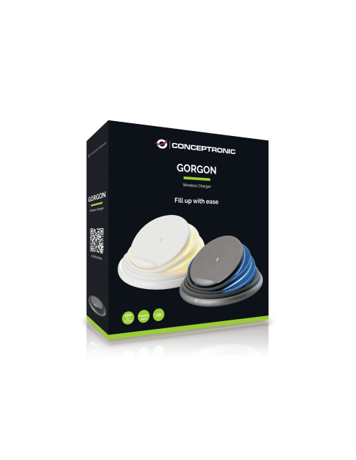 Cargador inalambrico conceptronic gorgon02g qi 10w