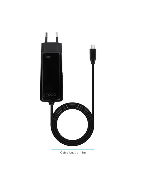 Cargador portatil tooq tqlc - usbcgan100pd - c 100w usb - c