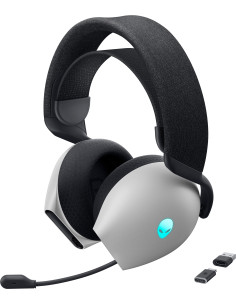 Auriculares gaming dell tri - mode inalambrico blanco