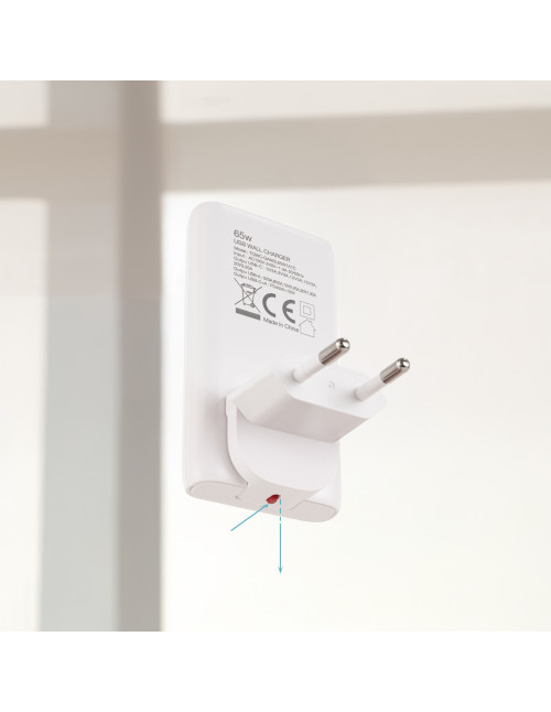 Cargador pared tooq gan 65w 1x