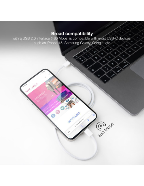 Cable usb - c 2.0 nanocable 60w usb - c
