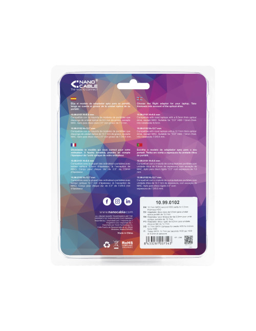 Adaptador disco duro nanocable 9.5mm unidad