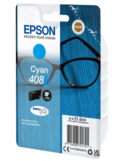 Cartucho tinta epson 408l cian durabrite