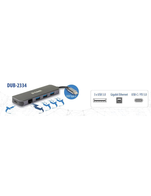 Hub d - link dub - 2334 usb tipo c