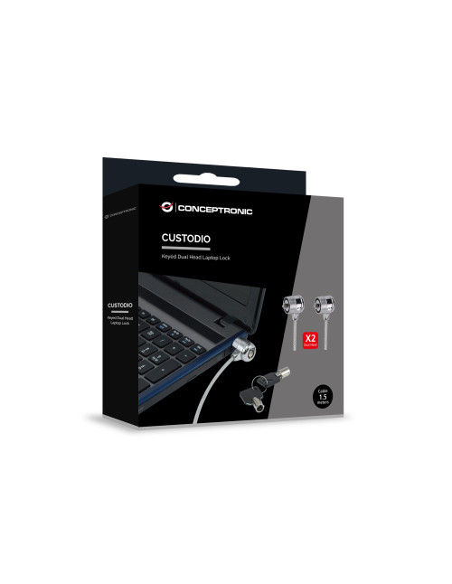 Cable seguridad portatiles 1.5m conceptronic doble