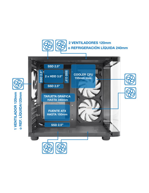 Caja ordenador gaming coolbox gm100 vision