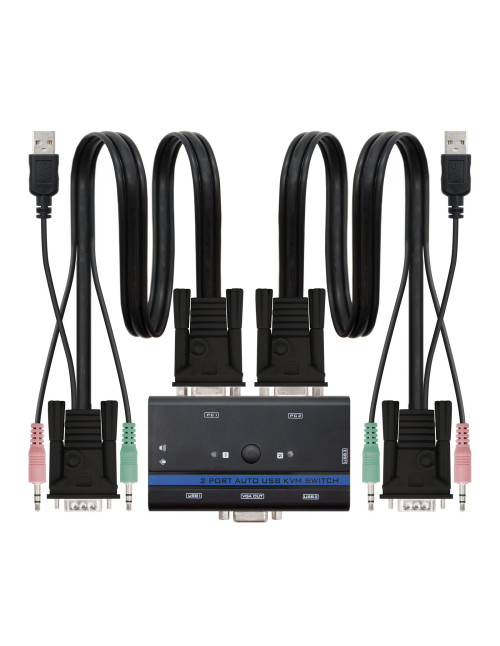 Conmutador kvm nanocable vga usb 1u - 2pc+cable