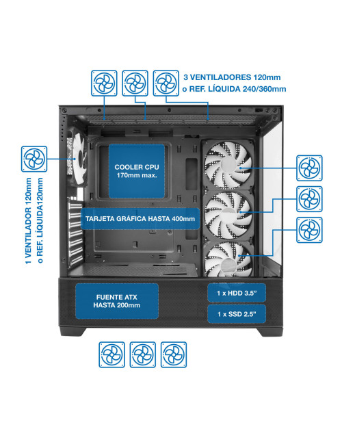 Caja ordenador gaming coolbox ga250 vision