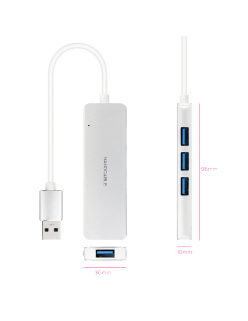 Hub nanocable usb - a 3.0. a 4xusb3.0