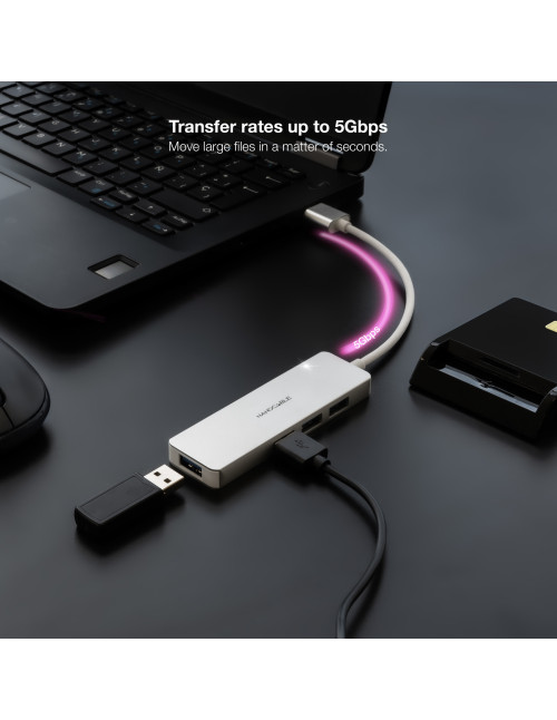 Hub nanocable usb - a 3.0. a 4xusb3.0