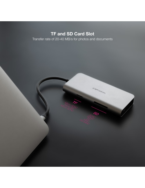Hub nanocable usb - c 8 en 1