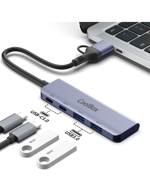 Hub coolbox aluminio usb - c a -