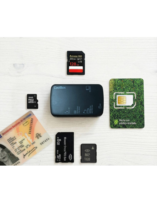 Lector tarjetas memoria y usb coolbox