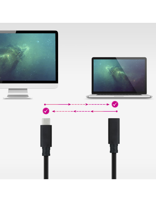 Cable prolongador nanocable usb - c 3.2 gen2x2
