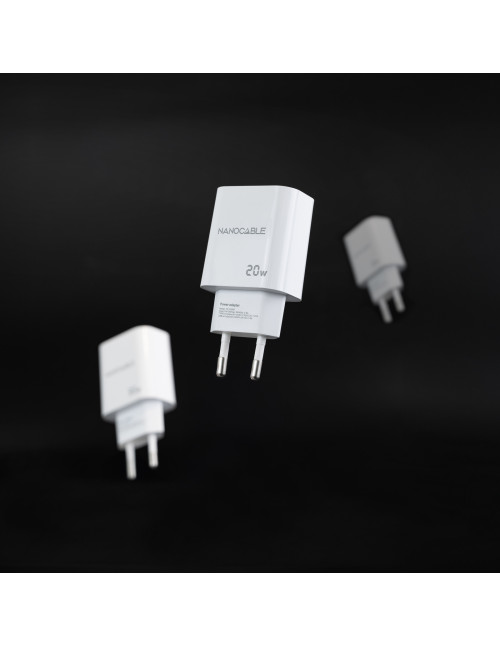 Cargador nanocable usb - c pd + usb - a