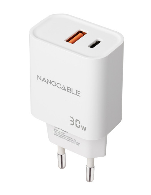Cargador nanocable usb - c pd + usb - a