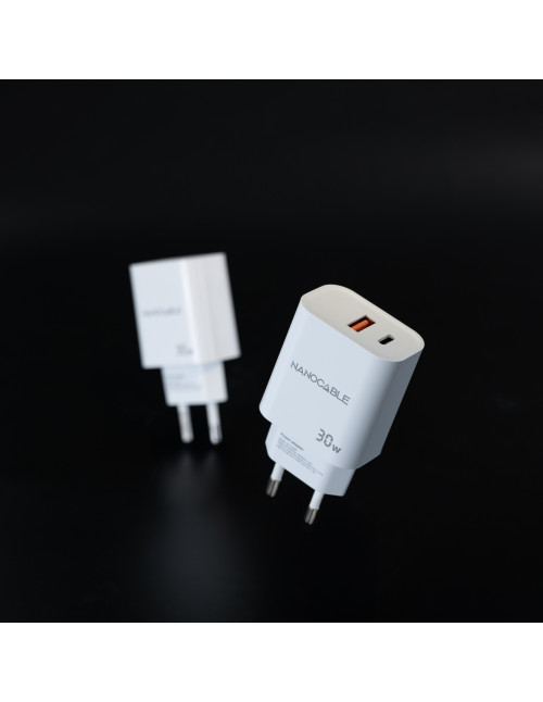 Cargador nanocable usb - c pd + usb - a