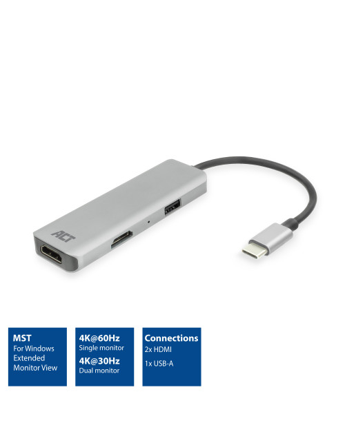 Adaptador act connectivity usb - c a 2