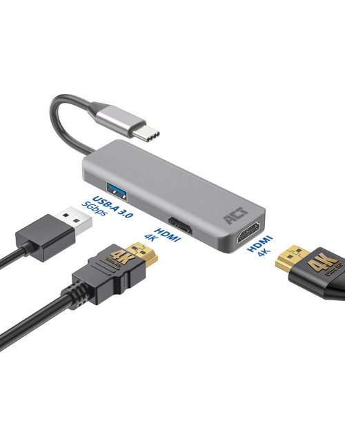 Adaptador act connectivity usb - c a 2
