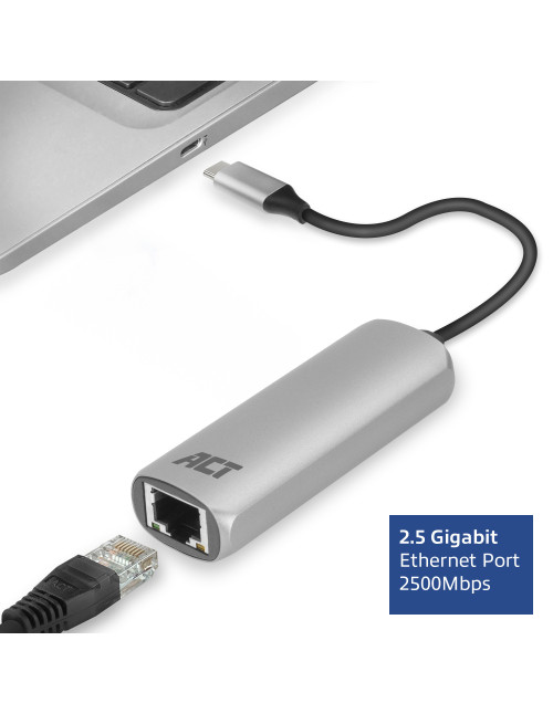 Adaptador act connectivity usb - c a rj45