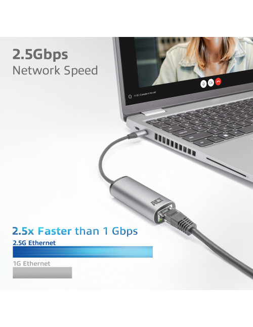 Adaptador act connectivity usb - c a rj45