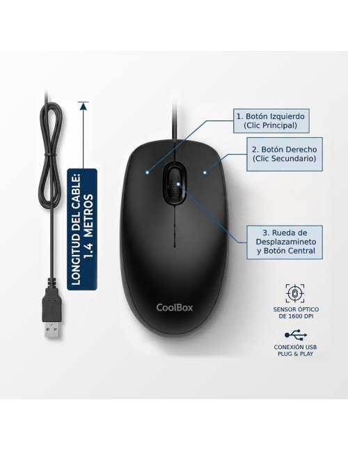 Mouse raton coolbox usb 01 1600