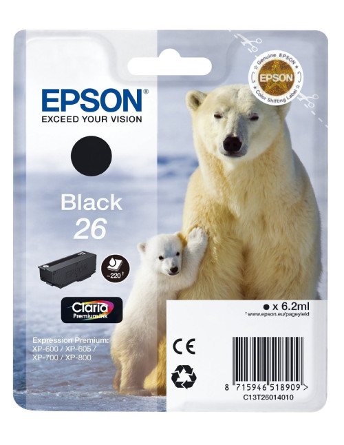 Cartucho tinta epson t260140 negro xp - 600