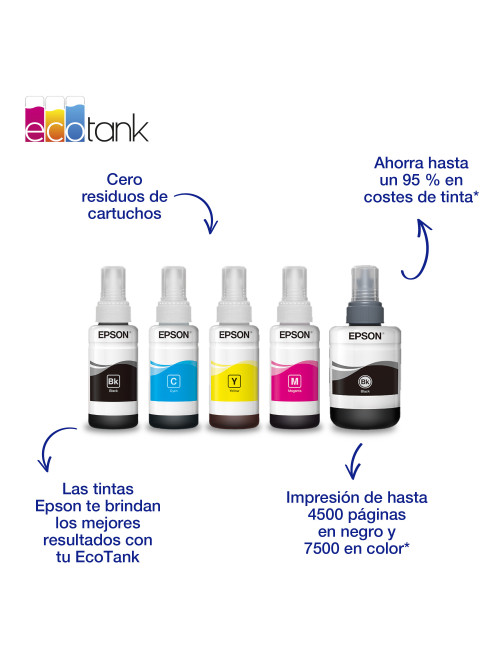 Cartucho ecotank epson t774140 negro 140ml