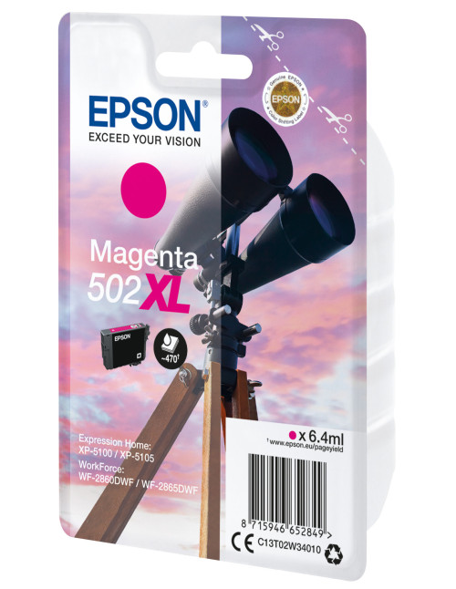 Cartucho tinta epson t02w340 502xl magenta