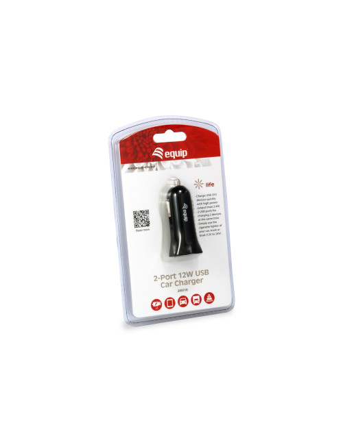 Cargador equip life 5v 2xusb coche