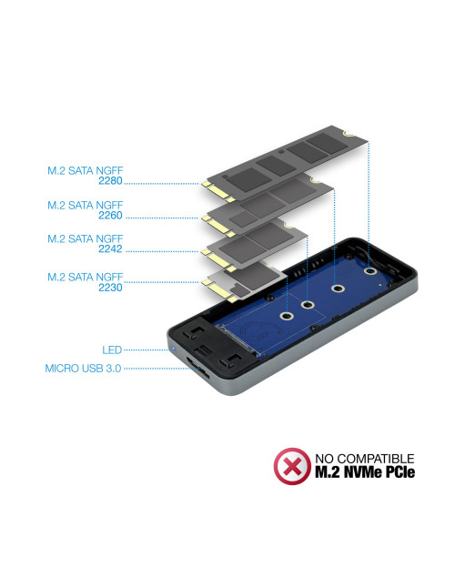Caja externa tooq tqe - 2281g ssd m.2