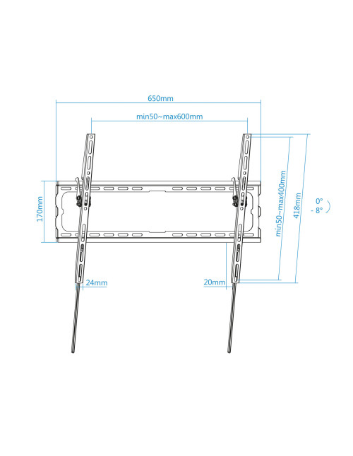 Soporte pared tv television monitor tooq
