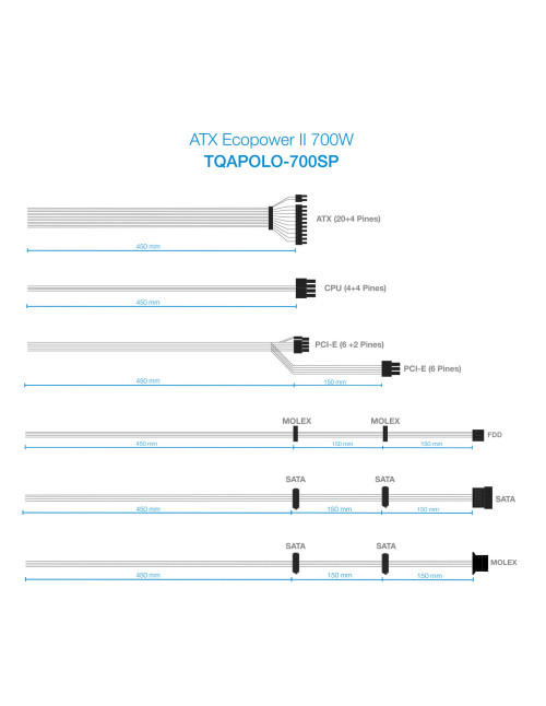 Fuente alimentacion tooq tqapolo - 700sp atx 700w