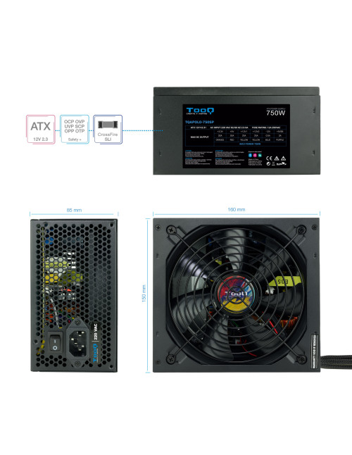 Fuente alimentacion tooq tqapolo - 750sp atx 750w