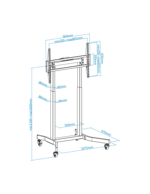 Soporte suelo tooq ruedas eléctrico lux