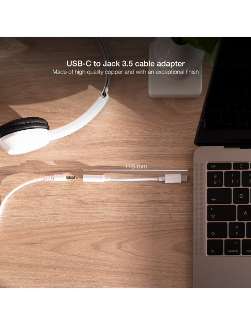 Adaptador audio nanocable usb - c - m a jack - h