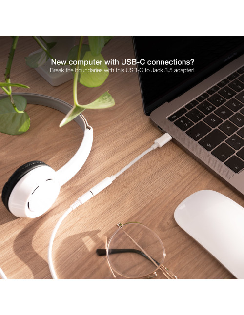 Adaptador audio nanocable usb - c - m a jack - h
