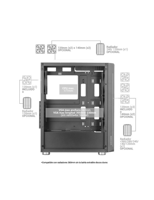 Caja ordenador mars gaming mc - f atx