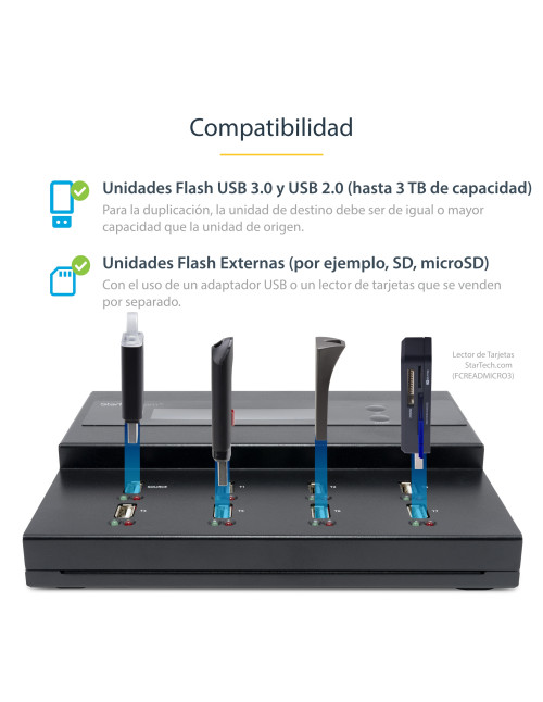 Duplicador clonador memoria usb startech 8x