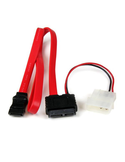 Adaptador sata startech 0.5m macho - hembra rojo
