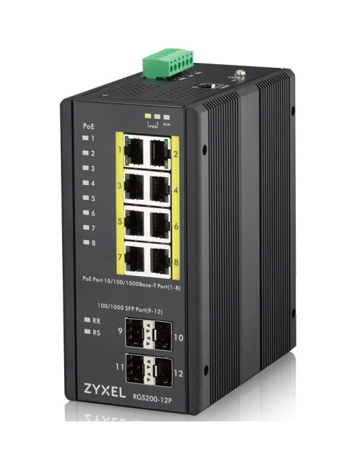 Switch 12 puertos industrial zyxel rgs200 - 12p - zz0101f
