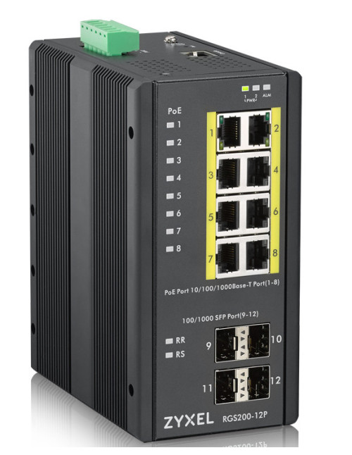 Switch 12 puertos industrial zyxel rgs200 - 12p - zz0101f